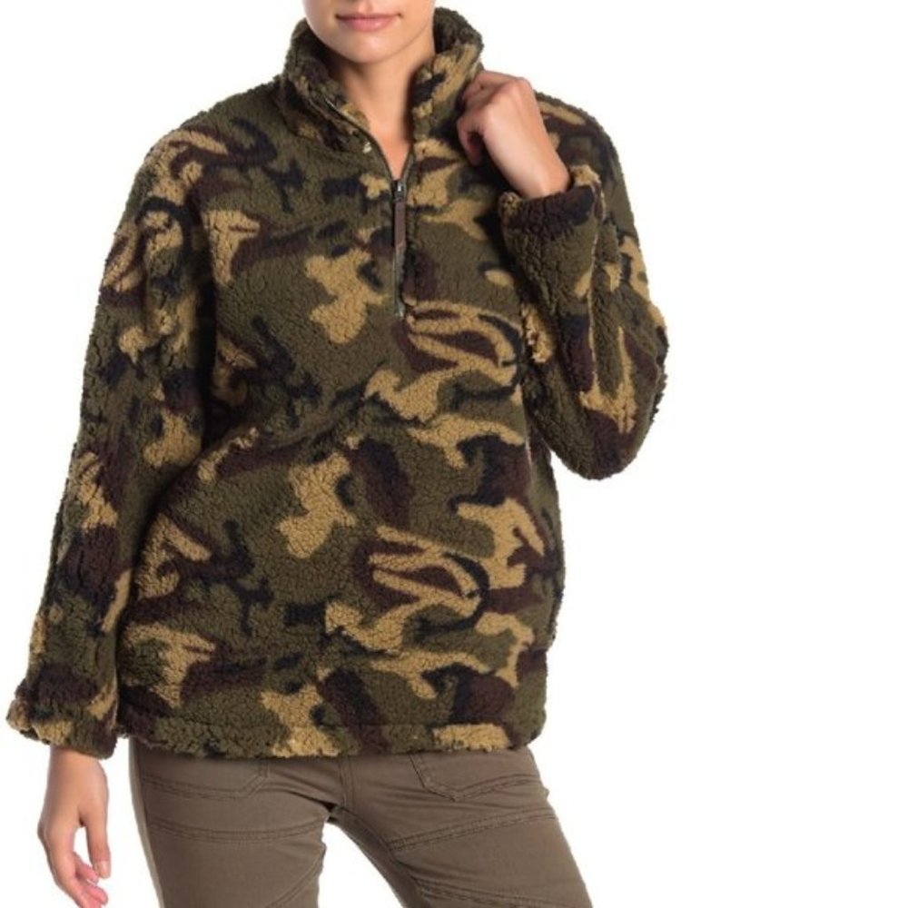 Elodie Half Zip Faux Shearling Pullover